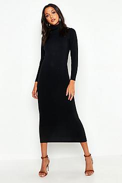 Boohoo Tall Soft Knit Roll Neck Jumper Dress