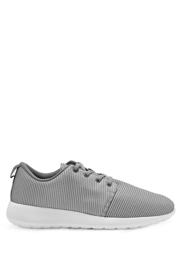 Boohoo Striped Texture Runnin Trainer Grey