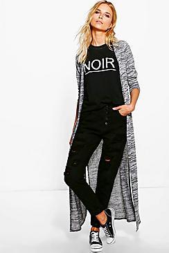 Boohoo Ellie Marl Fine Knit Maxi Cardigan