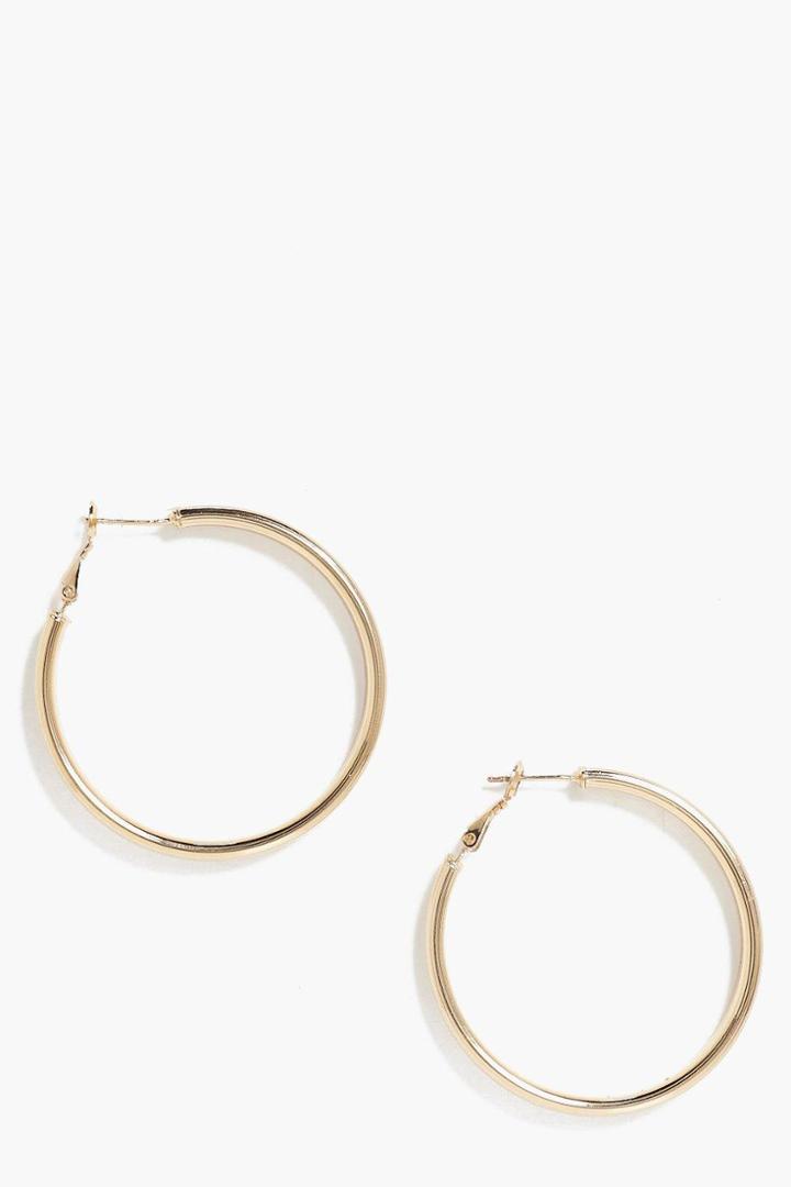 Boohoo Ella Wide Hoop Earrings Gold