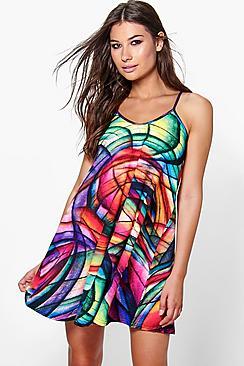 Boohoo Amelia Strappy Swing Dress