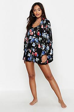 Boohoo Petite Floral Dressing Gown