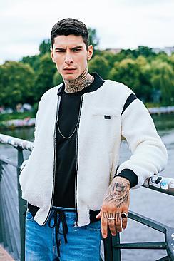 Boohoo Borg Varsity Style Bomber Jacket