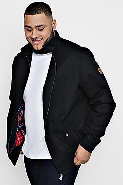 Boohoo Big And Tall Harrington Jacket With Lining