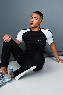 Boohoo Muscle Fit Raglan T-shirt With Trapeze Hem