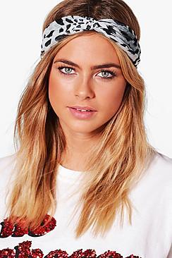 Boohoo Keira Snake Print Turban Headband