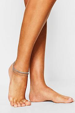 Boohoo Diamante Anklet