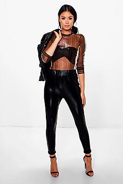 Boohoo Nolita Super Shiny Leather Look Highwaist Leggings