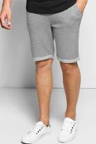 Boohoo Fine Stripe Jersey Shorts With Turn Ups Navy