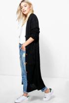 Boohoo Eloise Maxi Cable Cardigan Black