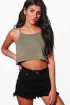 Boohoo Evelyn Basic Swing Crop Cami