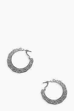 Boohoo Etched Simple Hoops