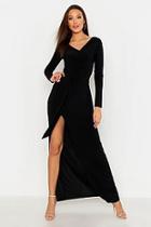 Boohoo Tall Off The Shoulder Slinky Maxi Dress