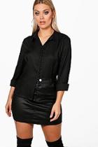 Boohoo Plus Aimee Button Detail Shirt