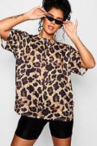 Boohoo Ella Leopard Print Oversized T-shirt