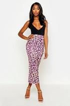 Boohoo Leopard Print Midaxi Skirt
