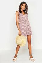 Boohoo Tall Stripe Twill Romper