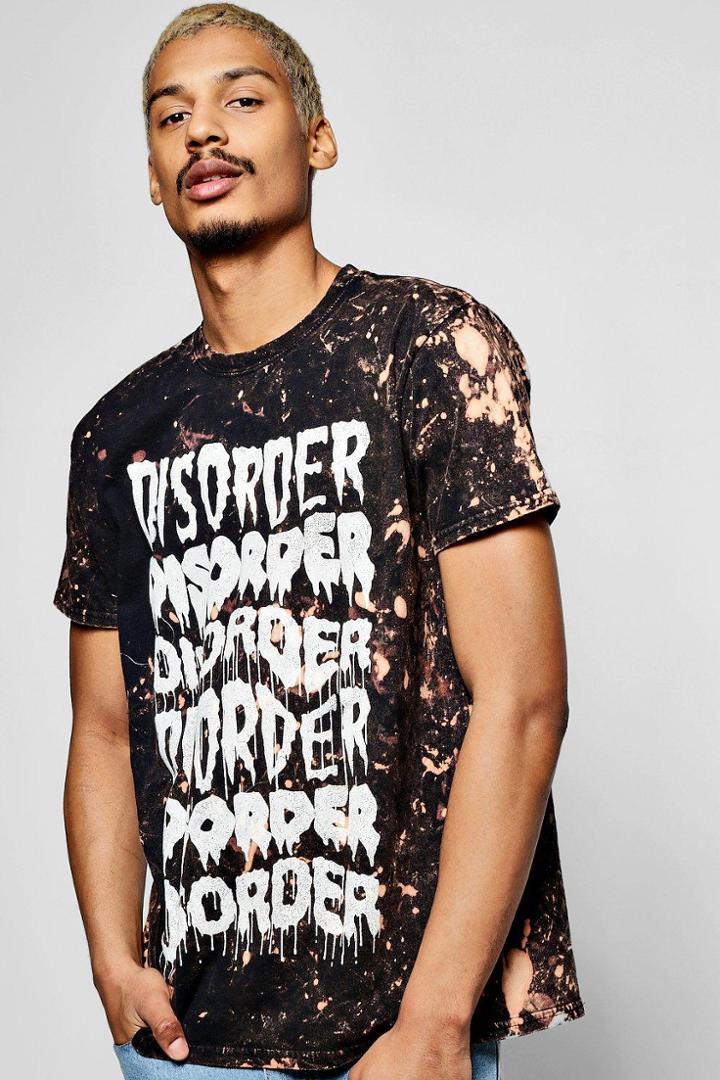 Boohoo Oversized Disorder Bleach T Shirt Orange
