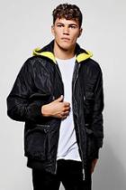 Boohoo Black Polyester Multi Pocket Utility Jacket