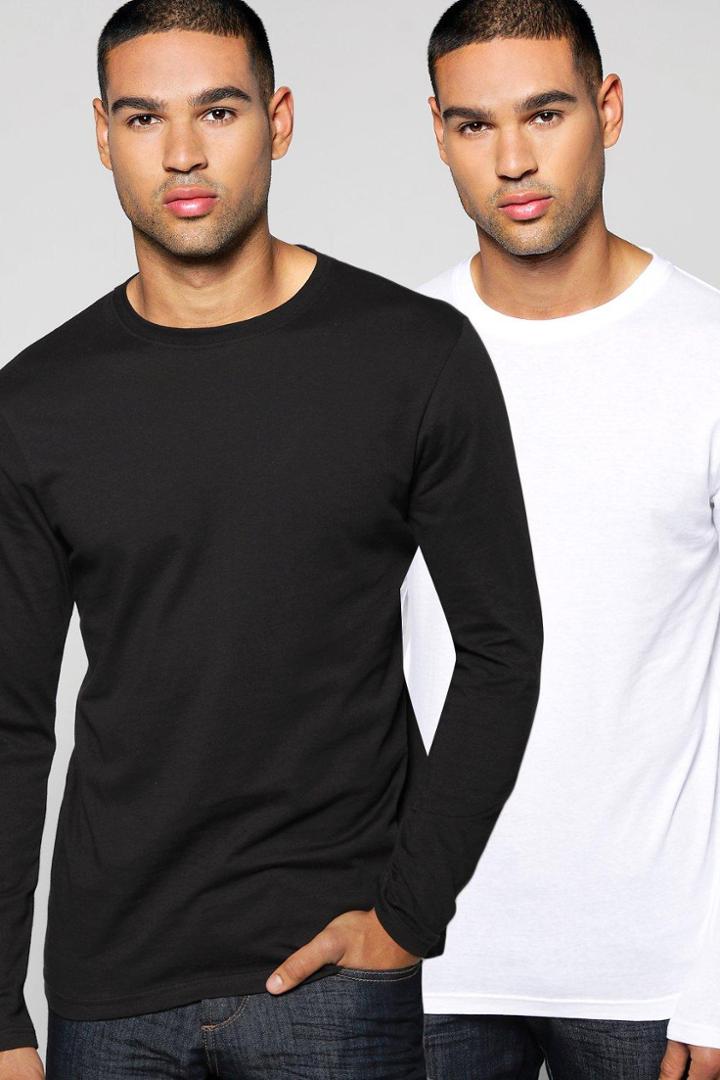Boohoo Long Sleeve T Shirt 2 Pack Multi