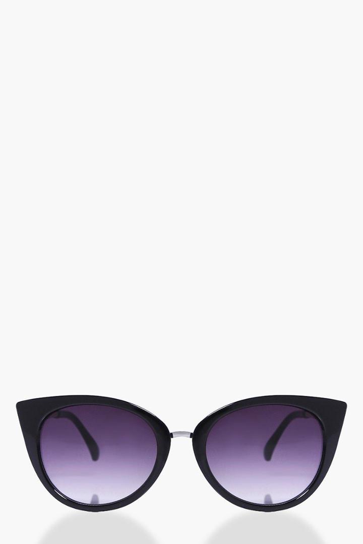 Boohoo Aleena Black Frame Cat Eye Sunglasses Black