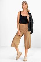 Boohoo Cady Suedette Culottes Stone