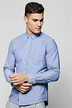 Boohoo Long Sleeve Cotton Oxford Shirt