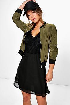 Boohoo Petite Julia Slinky Ma1 Bomber
