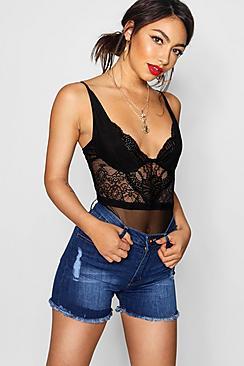 Boohoo Raw Hem Denim Hot Pant