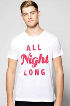 Boohoo All Night Long Short Sleeve T-shirt White