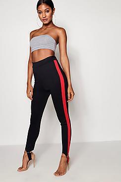 Boohoo Molly Contrast Side Ponte Stirrup Ski Legging