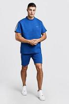 Boohoo Scuba Man T-shirt & Short Set With Tape