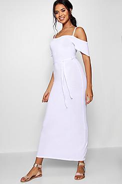 Boohoo Open Shoulder Maxi Dress