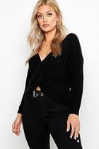 Boohoo Plus Knot Front Sweater