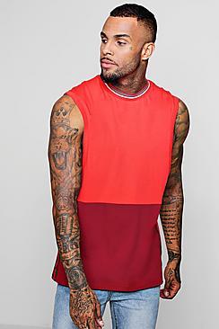 Boohoo Colour Block Tricot Panel Tank