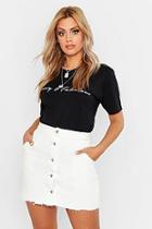 Boohoo Plus Button Front Contrast Skirt