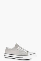 Boohoo Ella Lace Up Metallic Croc Trainer Gold