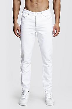 Boohoo Tapered Fit White Denim Jeans