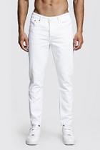 Boohoo Tapered Fit White Denim Jeans