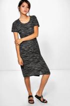 Boohoo Caroline Button Through Midaxi Dress Black