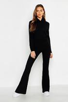 Boohoo High Neck Top & Kick Flare Rib Co-ord