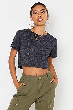 Boohoo Cotton Elastane Cropped T-shirt