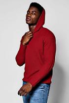 Boohoo Burgundy Knitted Hoodie