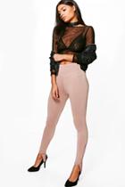Boohoo Loren Rouched Ankle Stirrup Jersey Leggings Sand