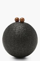Boohoo Straw Sphere Clutch Bag