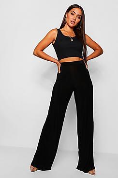 Boohoo Elle Slinky Wide Leg Trousers