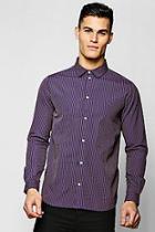 Boohoo Jacquard Stripe Long Sleeve Smart Shirt