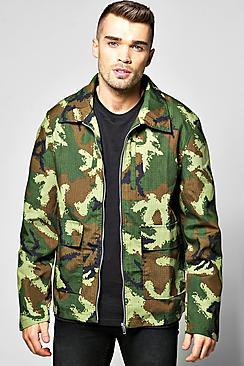 Boohoo Double Pocket Zip Through Lined Jacket