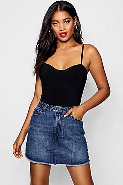 Boohoo Studded Denim Mini Skirt