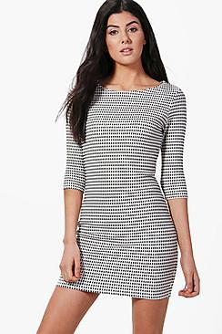 Boohoo Charlotte Metallic Jacquard Bodycon Dress